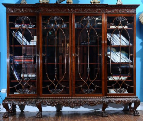 biblioteka chippendale stil. mahagoni, engleska, 1900.godina.