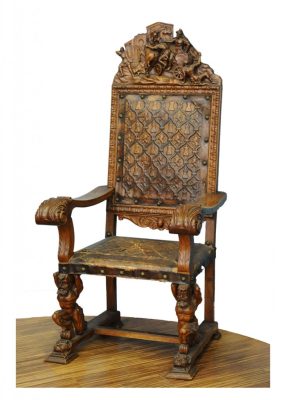 fotelja , italija, kraj 18. veka .prikaz borbi rimljana