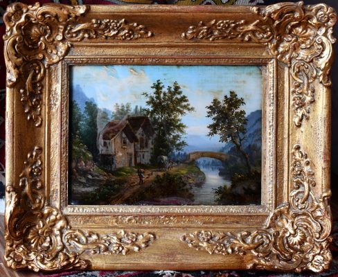 francuska, kraj xix veka,ulje na staklu.dimenzija slike 49 x 41 cm (sa ramom)