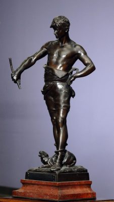 gladijator figura bronza, francuska eugene marioton(1857 1933), potpisan visina 57 cm