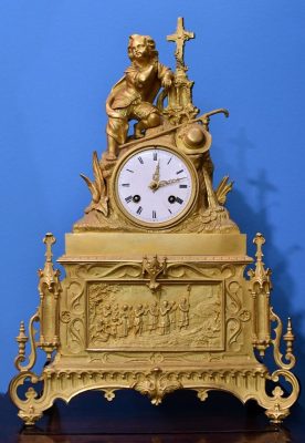 sat bronza,ampir,vatrena pozlata 1800 1815.godine,francuska.visina 44 cm