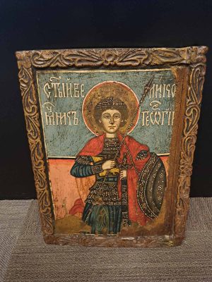 Sveti Djordje,srpska ikona,jajcana temprra na drvetu,sredina 18.veka.