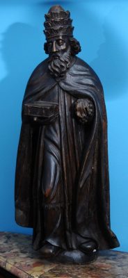 sveti petar, figura drvo, 16 vek s. italija visina 88 cm